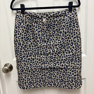 Hilton Hollis Navy‎ Metallic Animal Print Skirt - Size 4